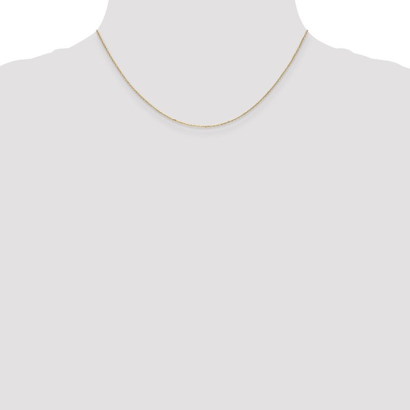 14K 14 inch .8mm Diamond-cut Cable with Spring Ring Clasp Chain