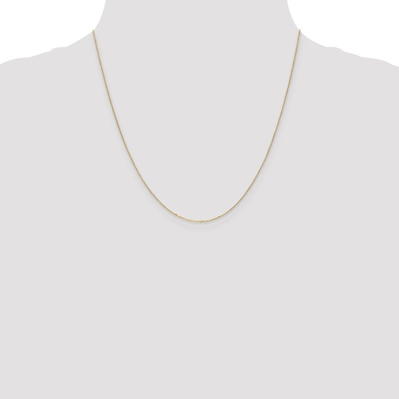 14K 14 inch .8mm Diamond-cut Cable with Spring Ring Clasp Chain