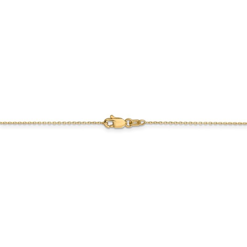 14K 14 inch .8mm Diamond-cut Cable with Spring Ring Clasp Chain