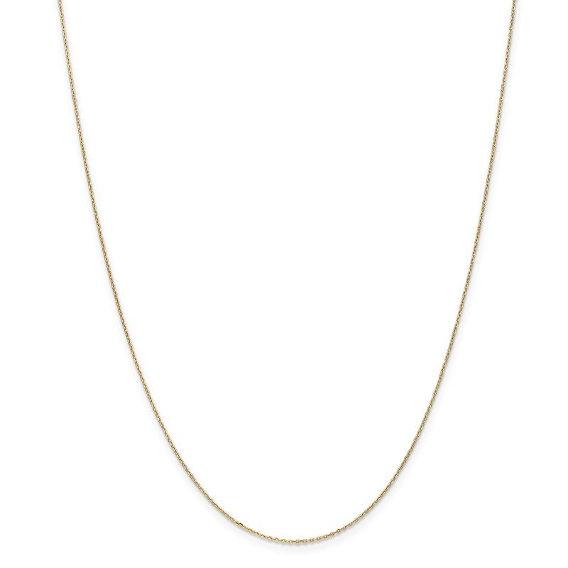 14K 14 inch .8mm Diamond-cut Cable with Spring Ring Clasp Chain