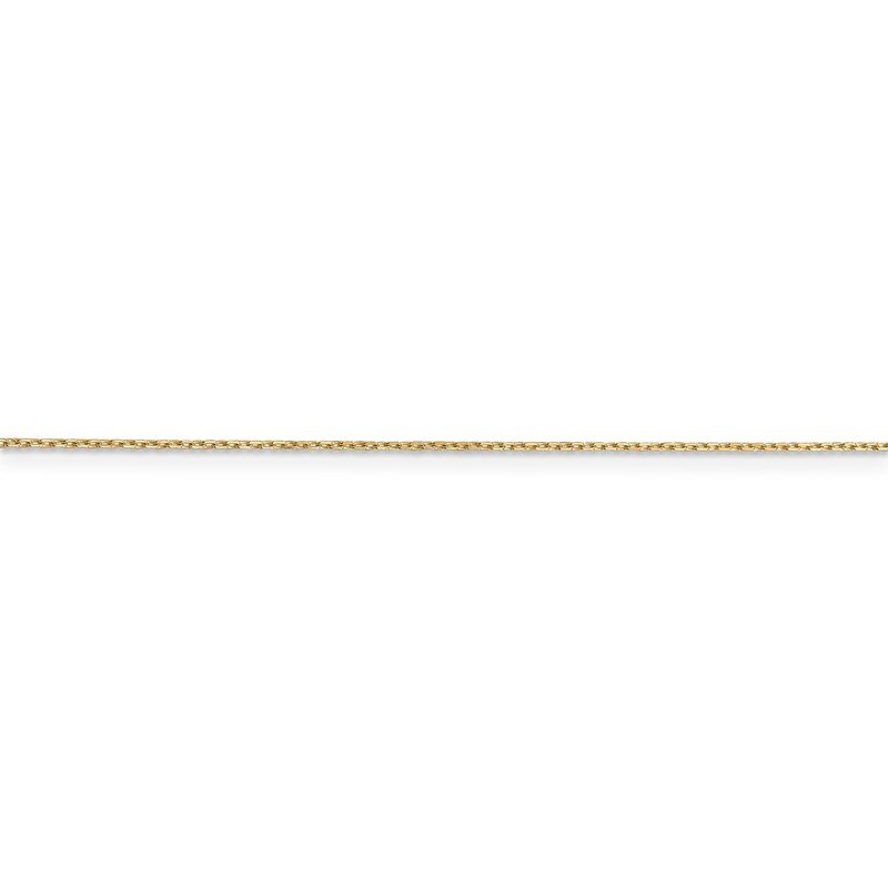 14K 14 inch .8mm Diamond-cut Cable with Spring Ring Clasp Chain