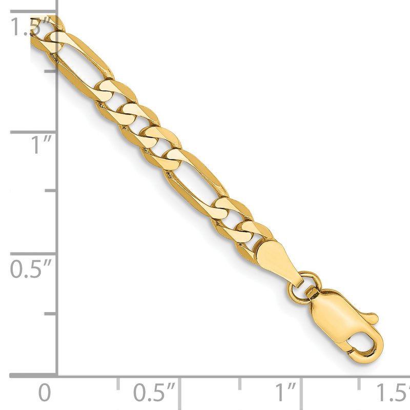 14K 26 inch 4mm Flat Figaro with Lobster Clasp Chain