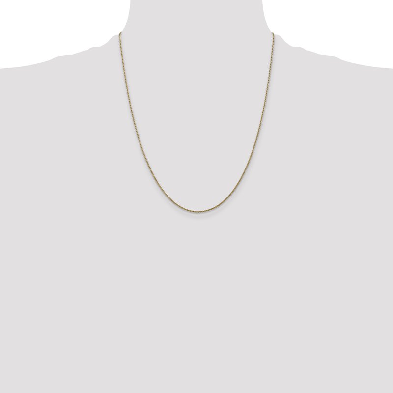14K 10 inch 1.05mm Diamond-cut Spiga with Lobster Clasp Anklet