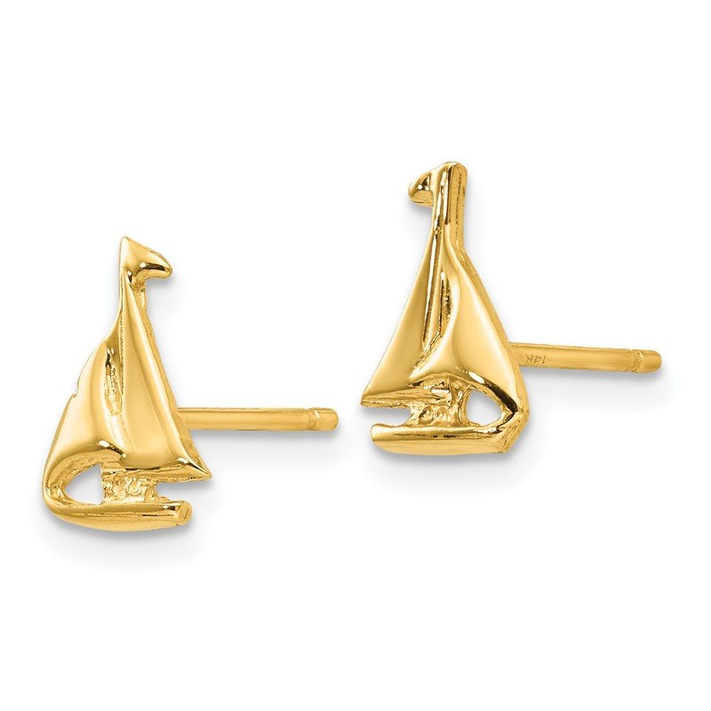 14k Sail Boat Earrings