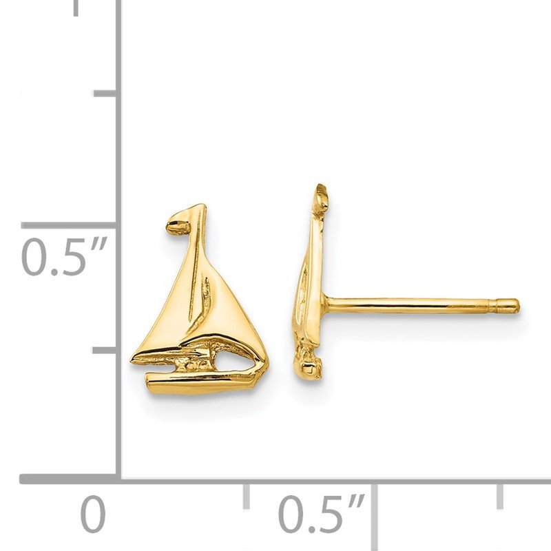 14k Sail Boat Earrings