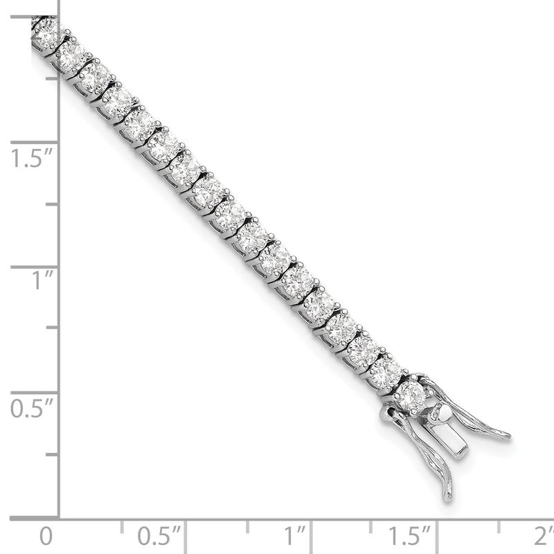 Sterling Silver Rhodium-plated Brilliant-cut CZ 7 Inch Tennis Bracelet