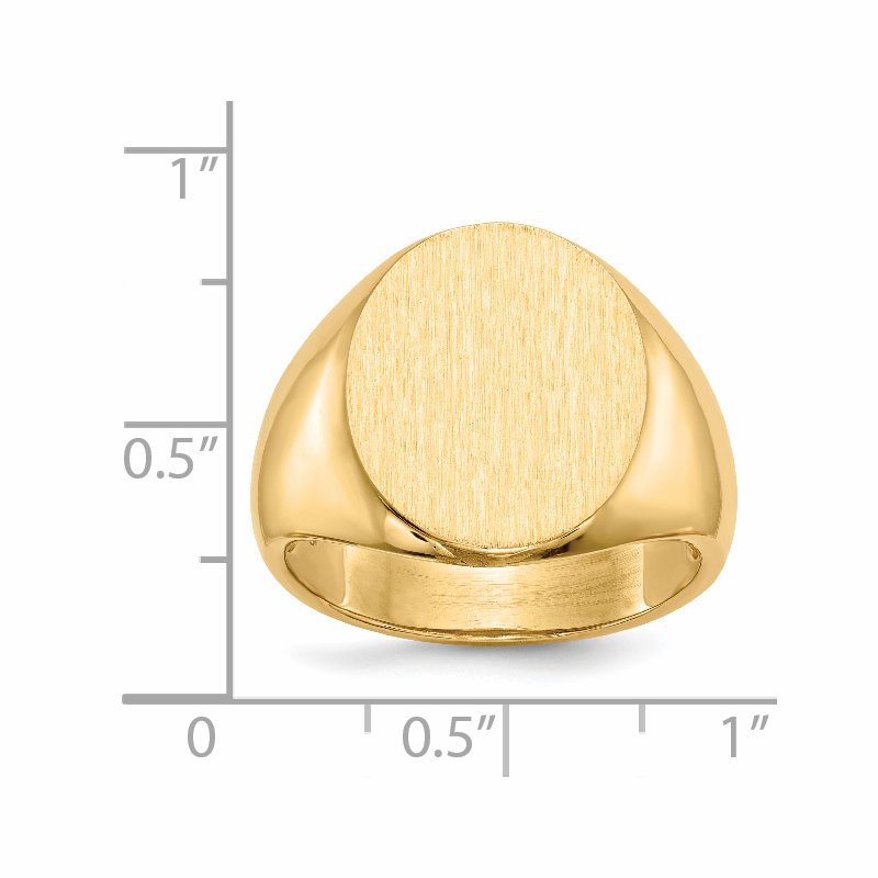 14k 14.0 x18.0mm Open Back Mens Signet Ring