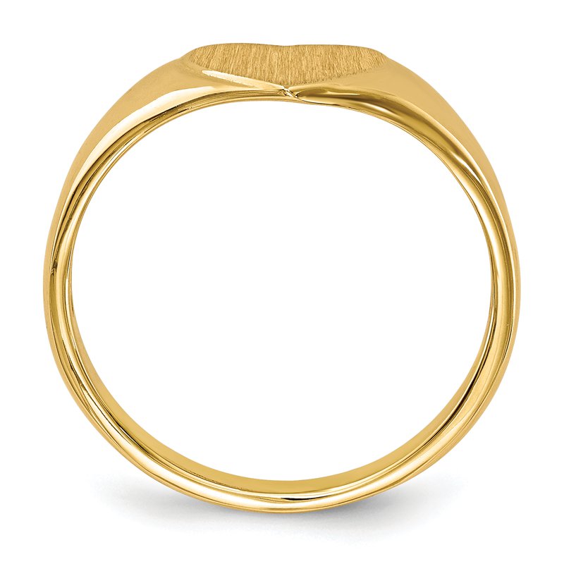 14k 8.5x7.5mm Open Back Heart Signet Ring