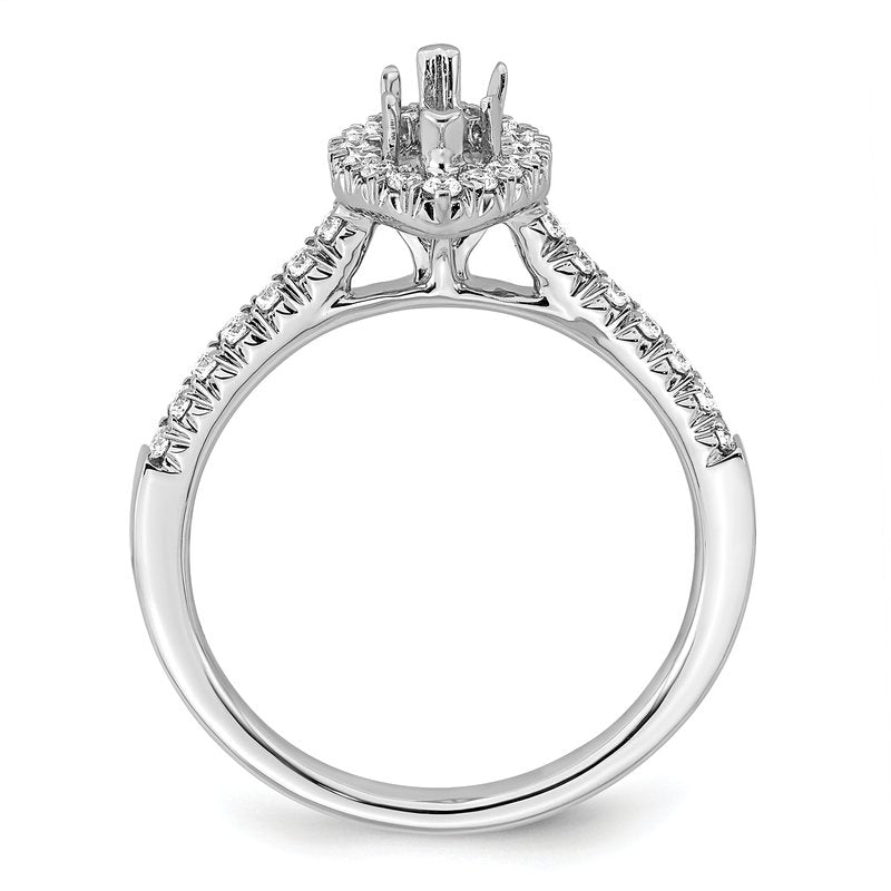 14K White Gold 1/3 carat Lab Grown Diamond VS+ F+ Semi-Mount Marquise Halo Engagement Ring