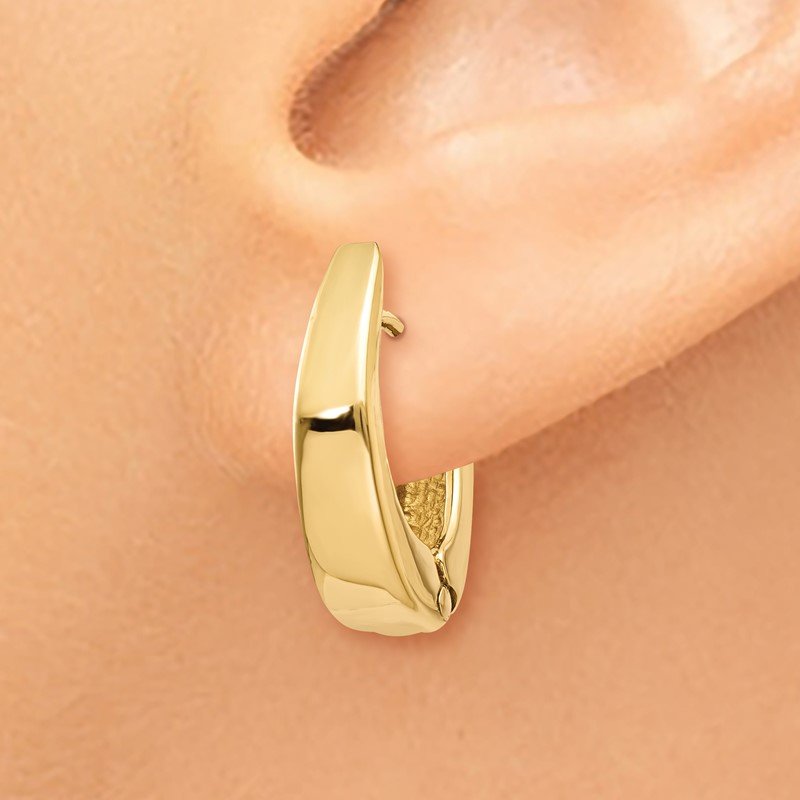 14k Polished Hinged Hoop Earrings