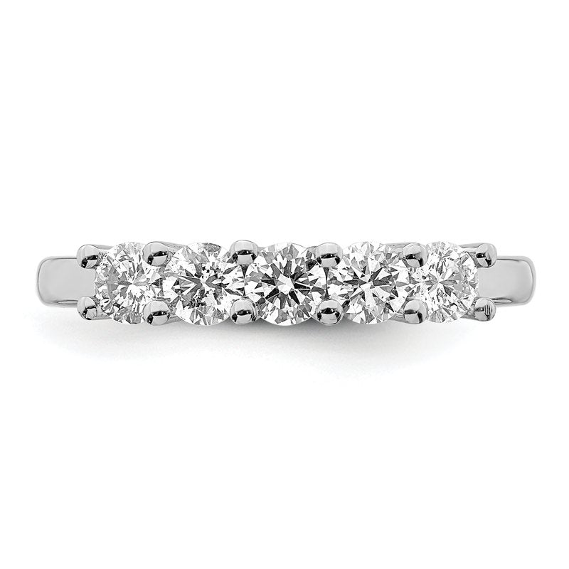 14K White Gold 1/2 carat Lab Grown Diamond VS/SI  D E F  5 Stone Ring