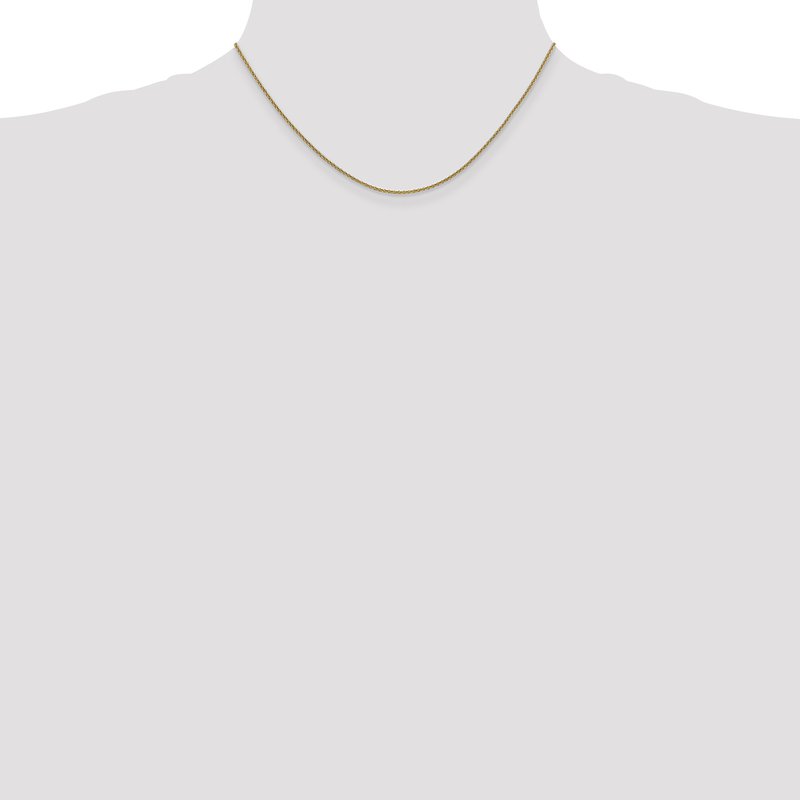 14K 10 inch 1.4mm Round Open Link Cable with Lobster Clasp Anklet