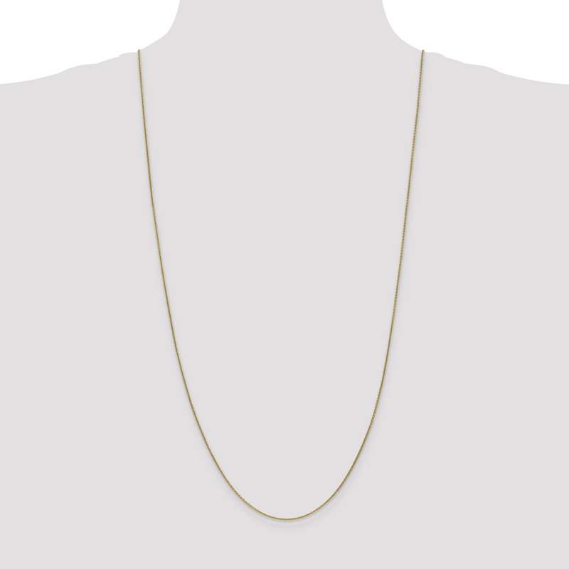 14K 14 inch 1mm Round Open Link Cable with Lobster Clasp Chain