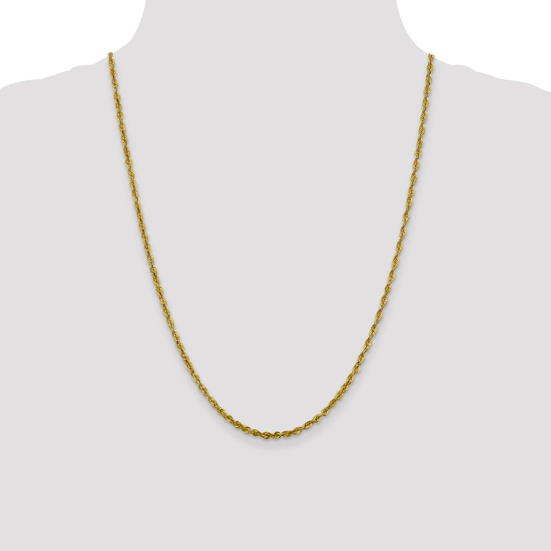 10K 3mm Diamond-Cut Lightweight Rope Chain
