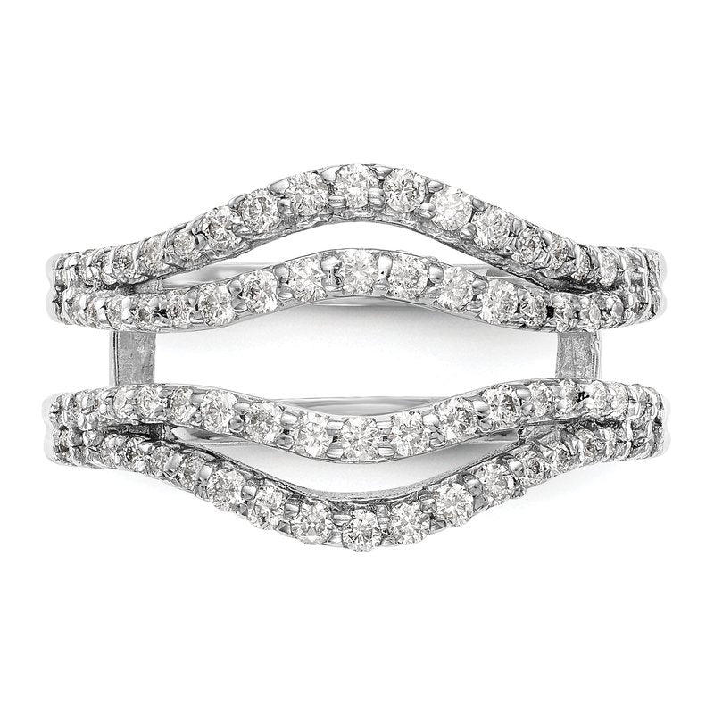 14K White Gold 5/8 carat Lab Grown Diamond VS+ F+ Complete Ring Guard
