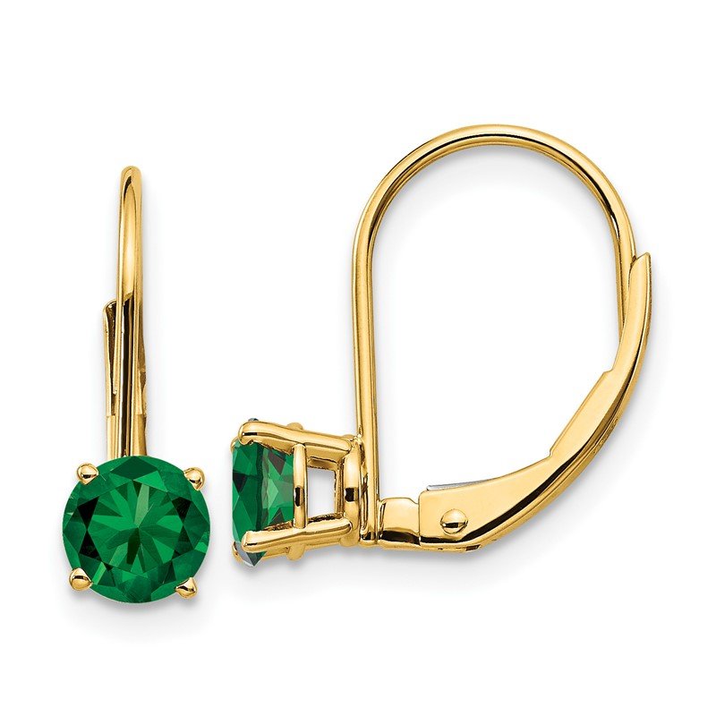 14k 5mm Round Mount St. Helens Leverback Earrings