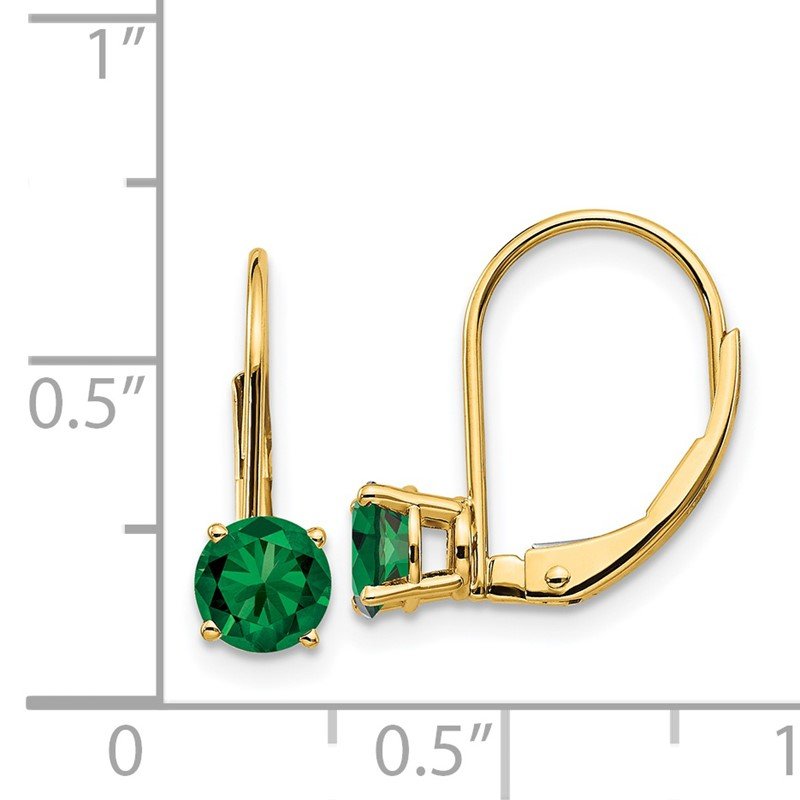 14k 5mm Round Mount St. Helens Leverback Earrings