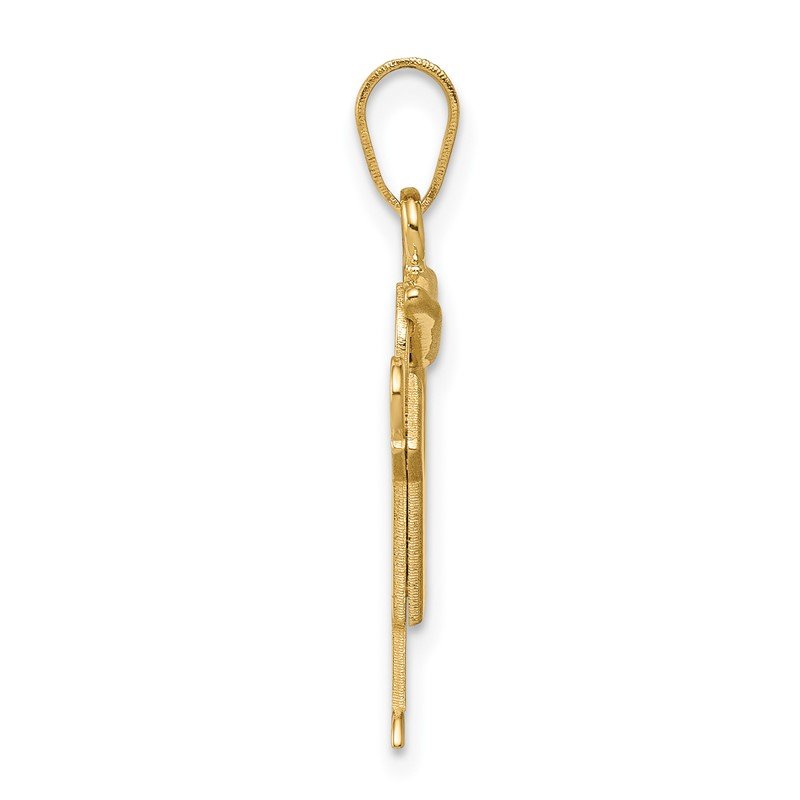 14k The Kids Solid Engravable Small Boy with Hat on Right Love Charm