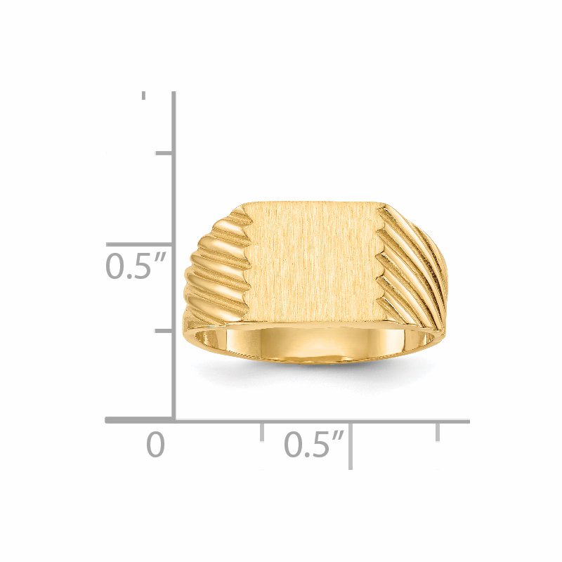14k 9.0x9.0mm Closed Back Signet Ring