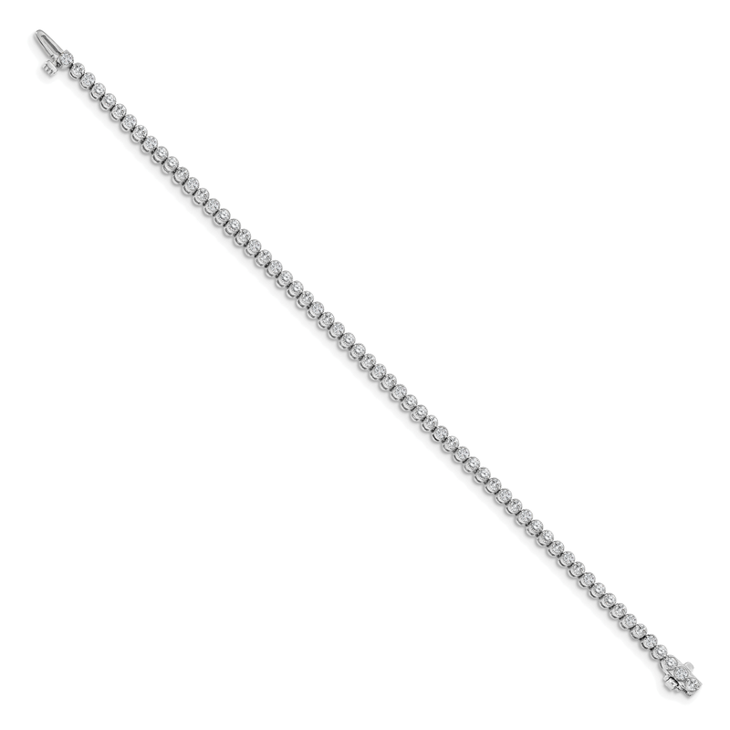 14k White Gold Complete 2.13 carat Round AAA Diamond 2-prong 7 inch Tennis Bracelet