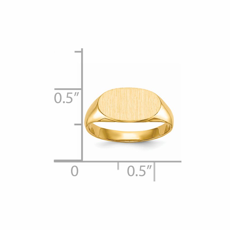 14k 6.25x11.5mm Closed Back Children's Signet Ring