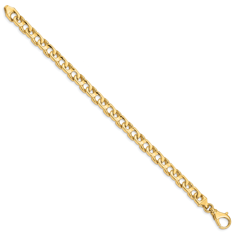 14K 20 inch 7.4mm Hand Polished Fancy Link with Fancy Lobster Clasp Chain