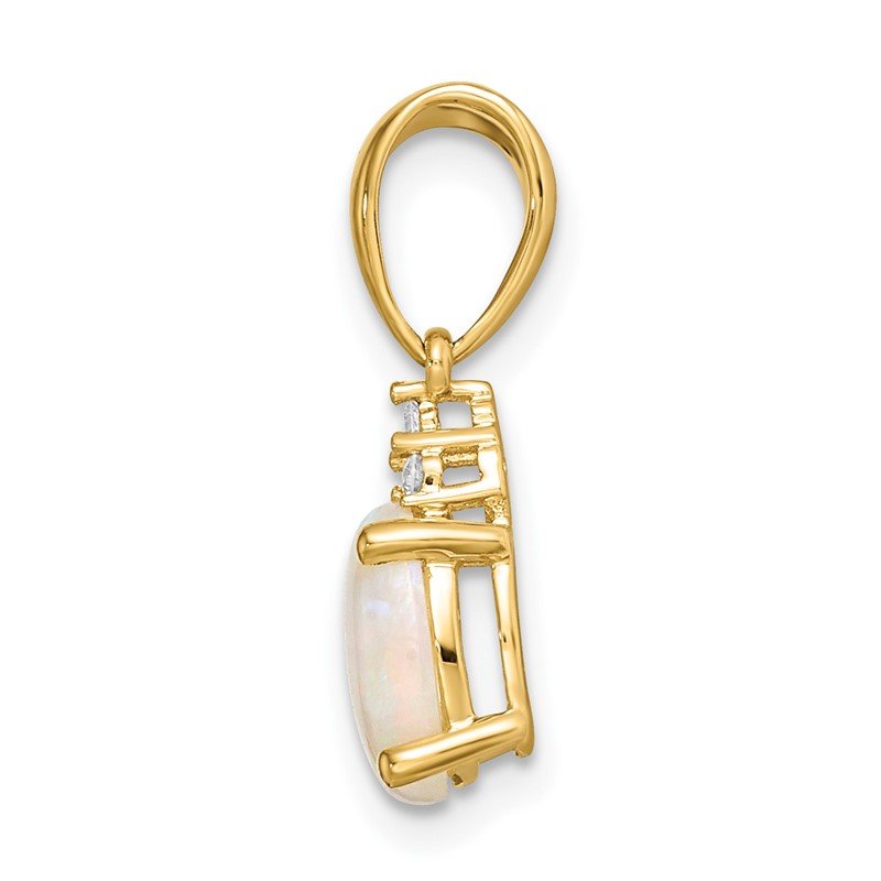 14k Austrian Opal and Diamond Pendant