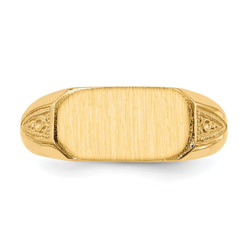 14k 12.5x6.0mm Closed Back Signet Ring