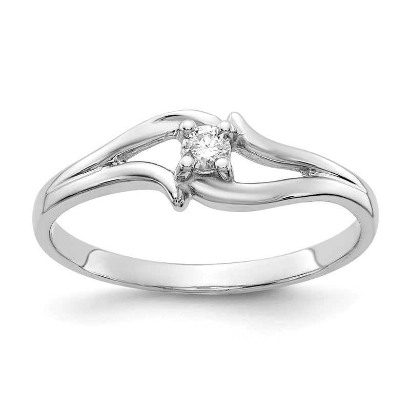 14k White Gold A Diamond ring