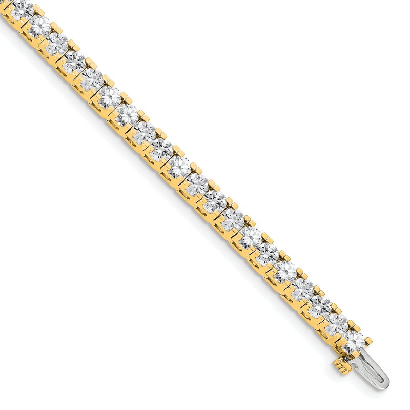 14k Complete 7.5 carat Round A Diamond 4-prong 7 inch Tennis Bracelet