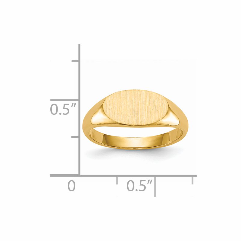 14k 11.5x6.5mm Closed Back Signet Ring