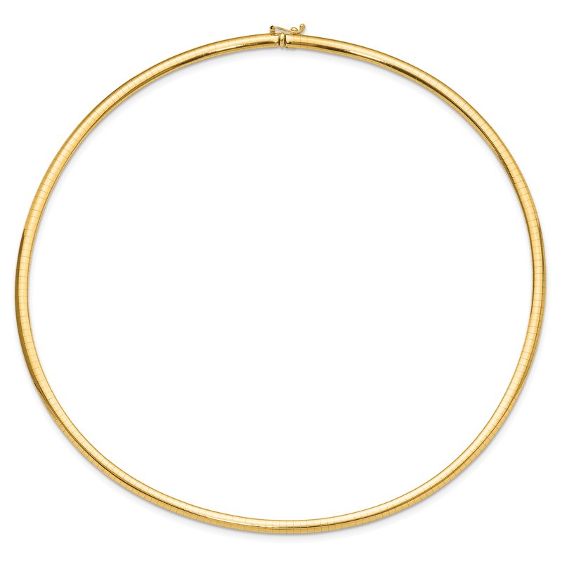 14K 4mm Domed Omega Necklace