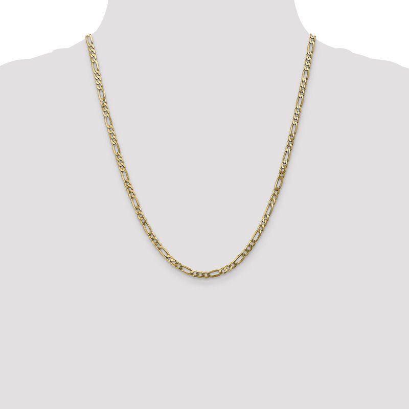 14K 4mm Flat Figaro Chain