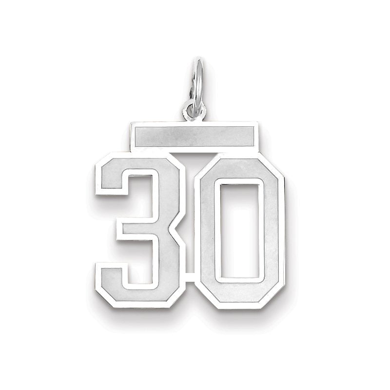 14kw Medium Satin Number 30 Charm