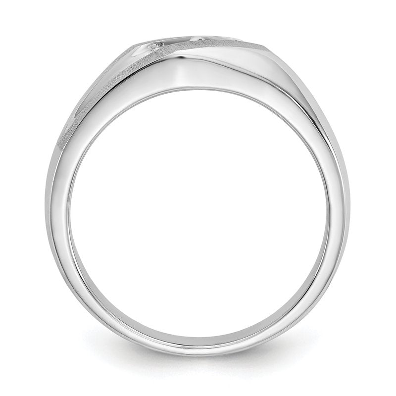 14K White Gold Men's 1/5 carat Lab Grown Diamond VS+ F+ Complete Brushed and Polished Band