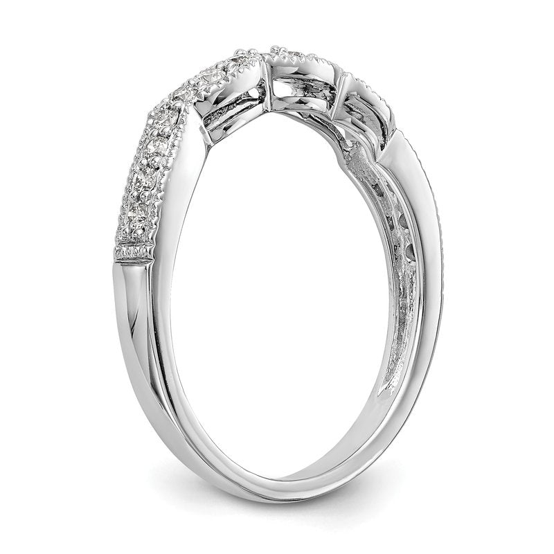 14K White 1/4 carat Lab Grown Diamond VS+ F+ Complete Wedding Band