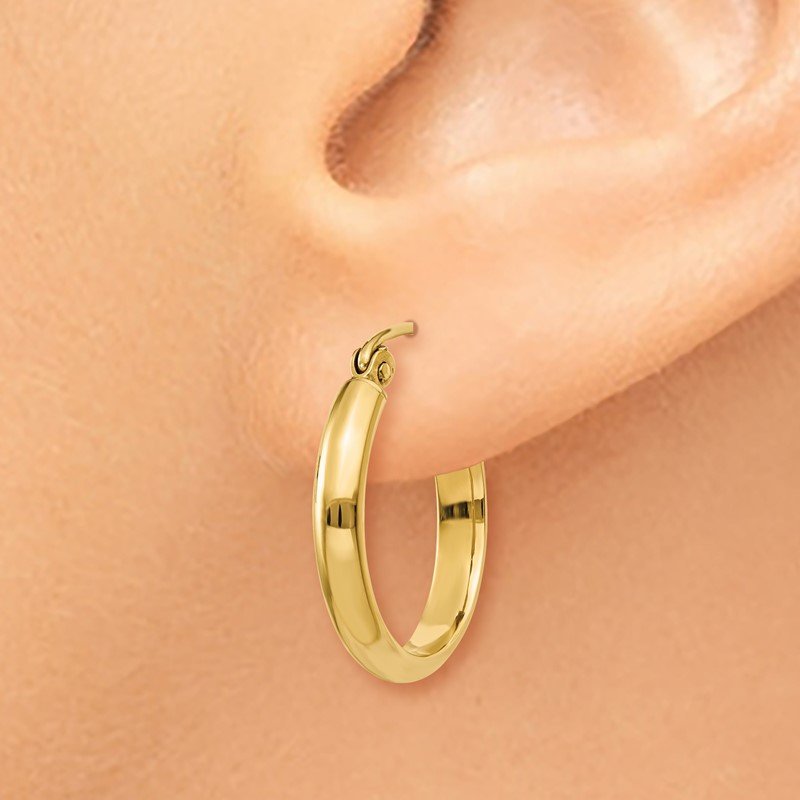 14k 2.75x18mm Polished Tube Hoop Earrings