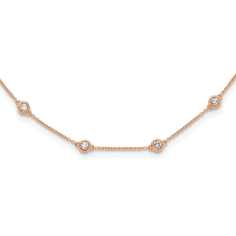 14K Rose Gold 3/8 carat Lab Grown Diamond VS+ F+ Complete 7 Station 7 in Bracelet