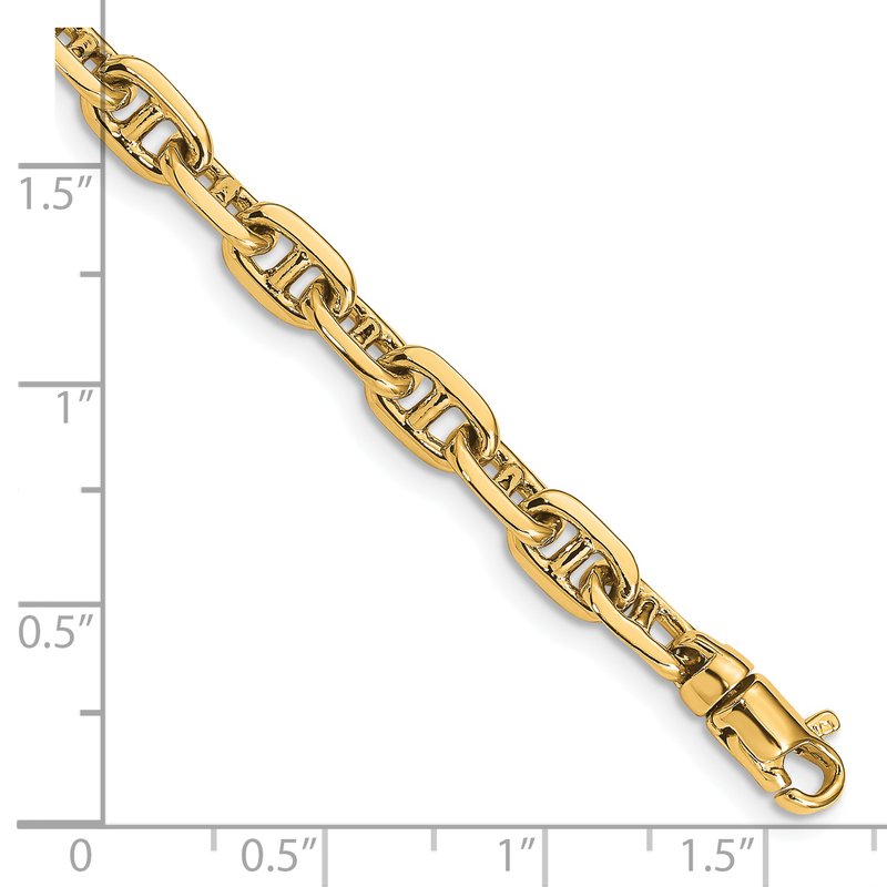 14K 18 inch 5.1mm Hand Polished Fancy Link with Lobster Clasp Chain