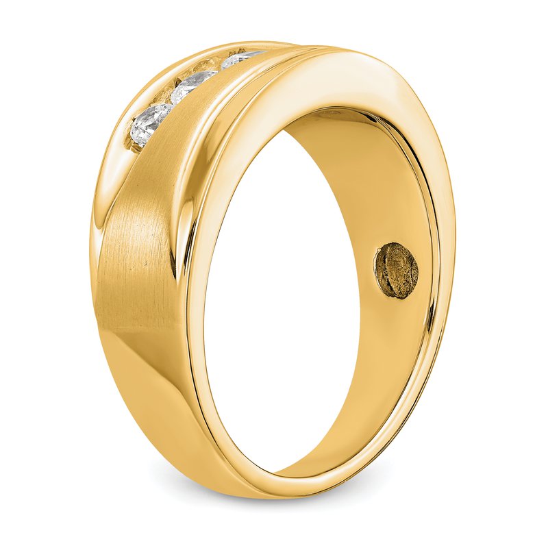 14K White Gold Men's 1/2 carat Lab Grown Diamond VS/SI  D E F  Brushed and Polished Band