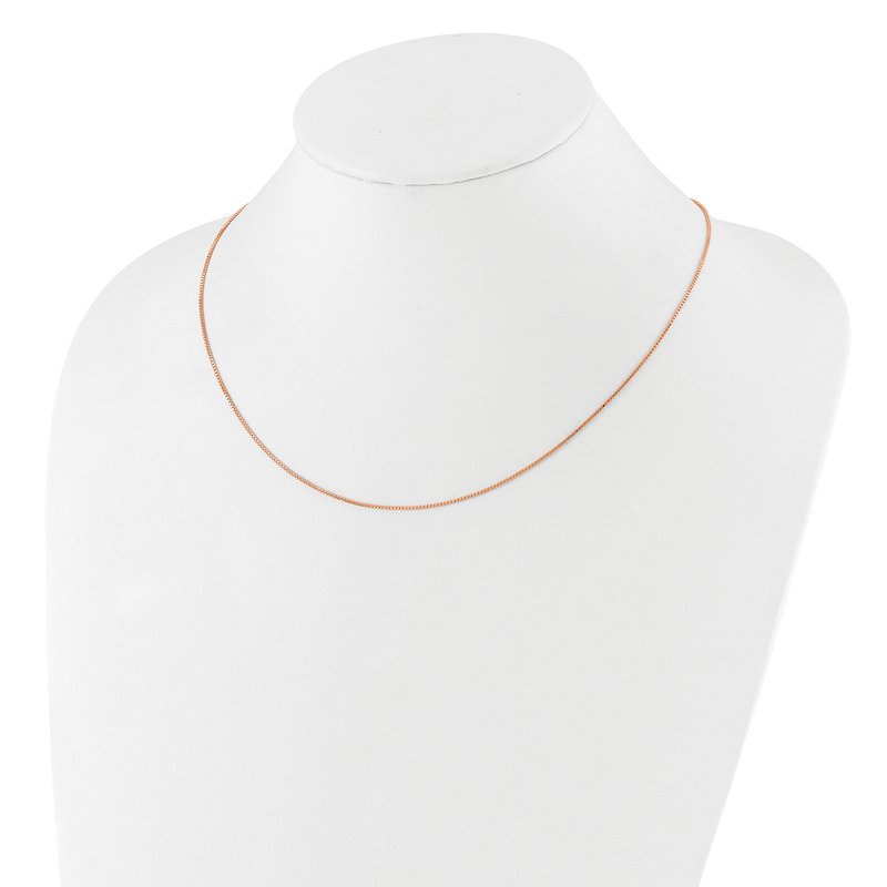Sterling Silver Rose Gold-plated Adjustable .95mm Box Chain