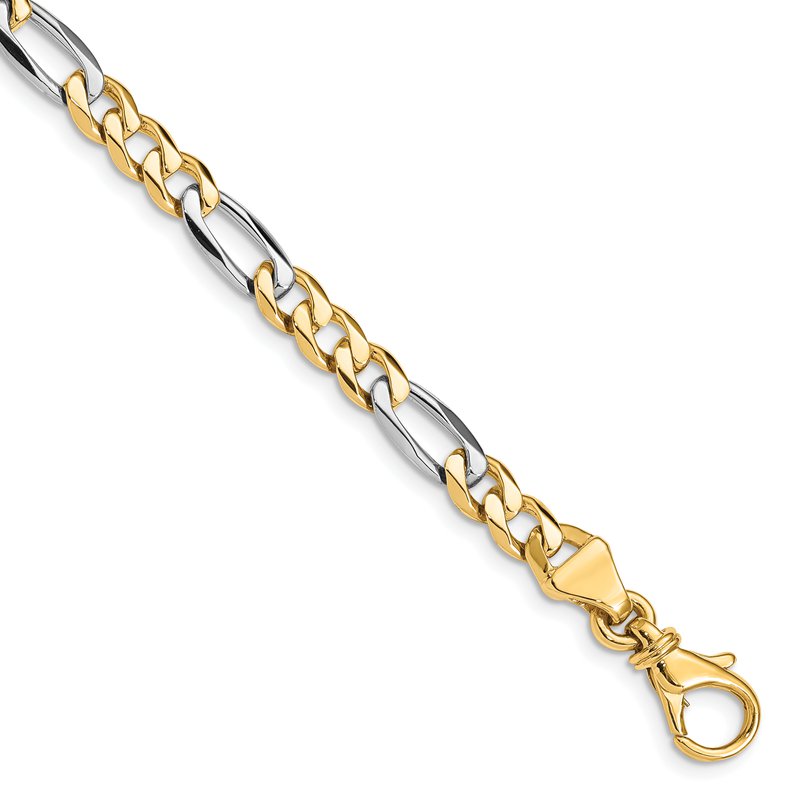 14K Two-tone 18 inch 5.8mm Hand Polished Fancy Link with Fancy Lobster Clasp Chain