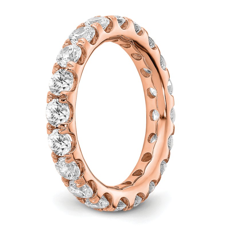 14K Rose Gold 1/2 carat Lab Grown Diamond VS+ F+ Size 4.5 Complete Eternity Band