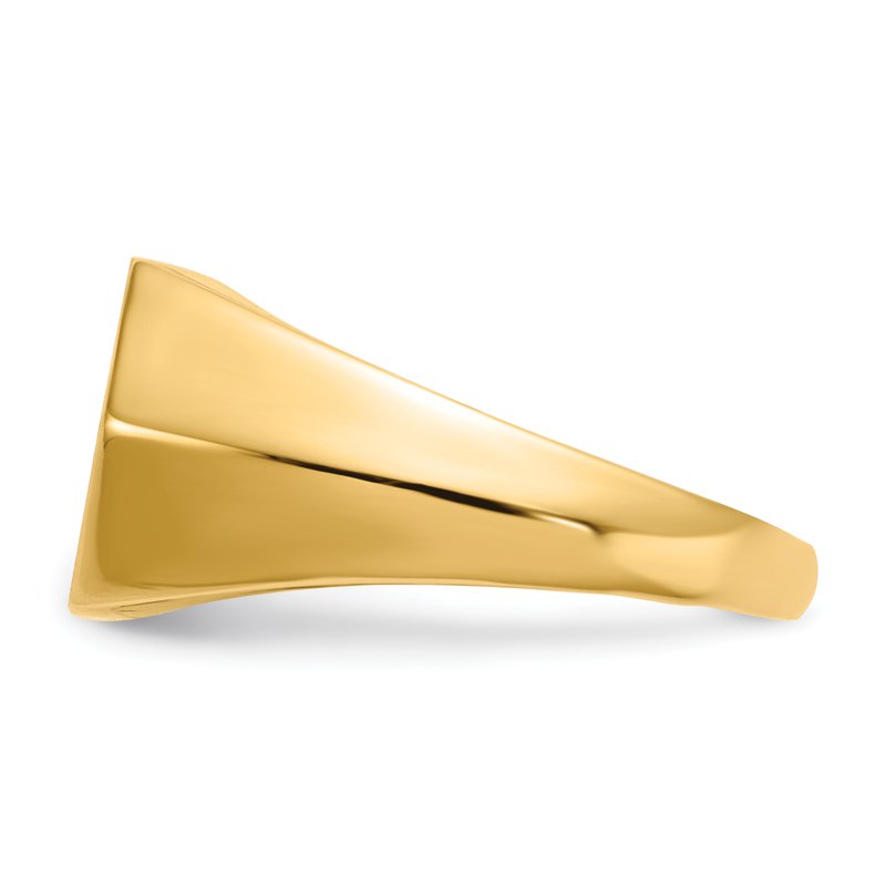14k 11.5x11.5mm Open Back AA Diamond Mens Signet Ring