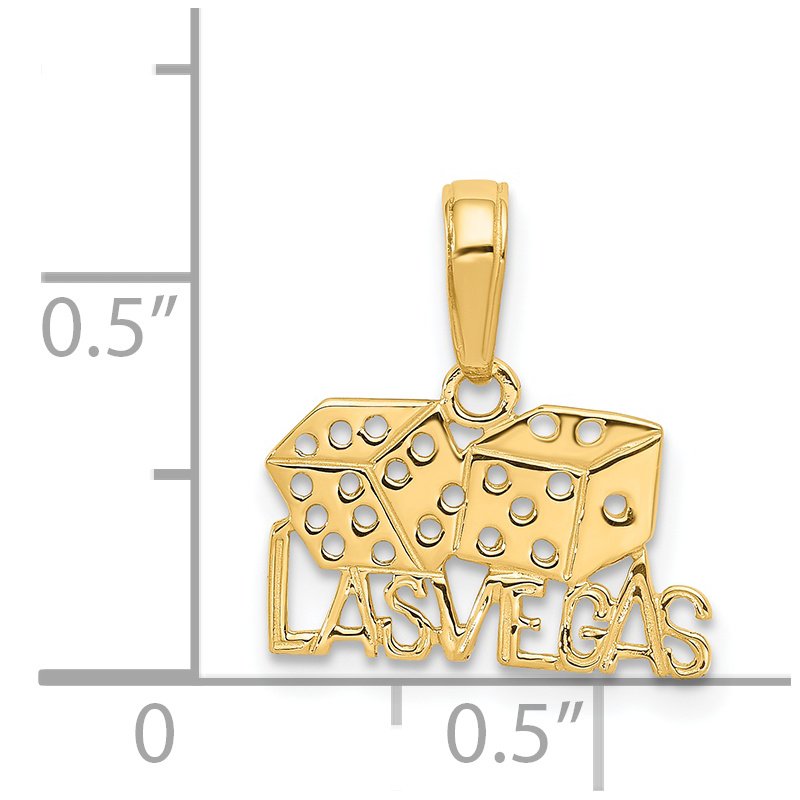 14k LAS VEGAS with Dice Pendant