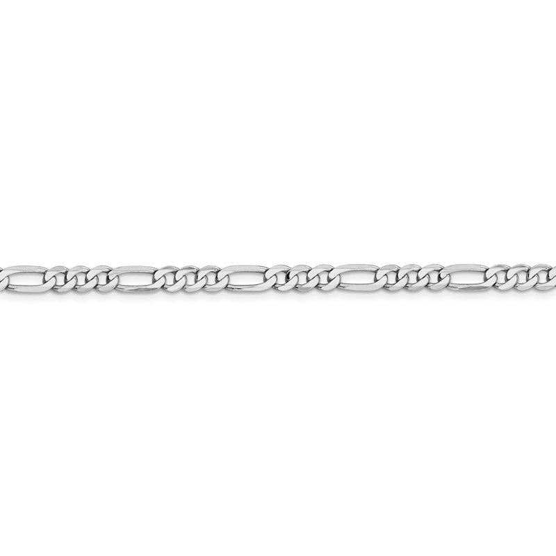 14K White Gold 26 inch 4.5mm Flat Figaro with Lobster Clasp Chain
