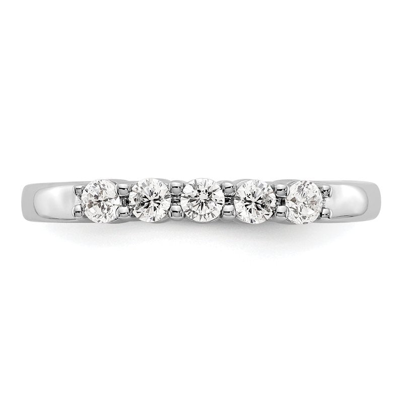 14K White Gold 1/3 carat Lab Grown Diamond VS+ F+ Complete Round Five Stone Ring