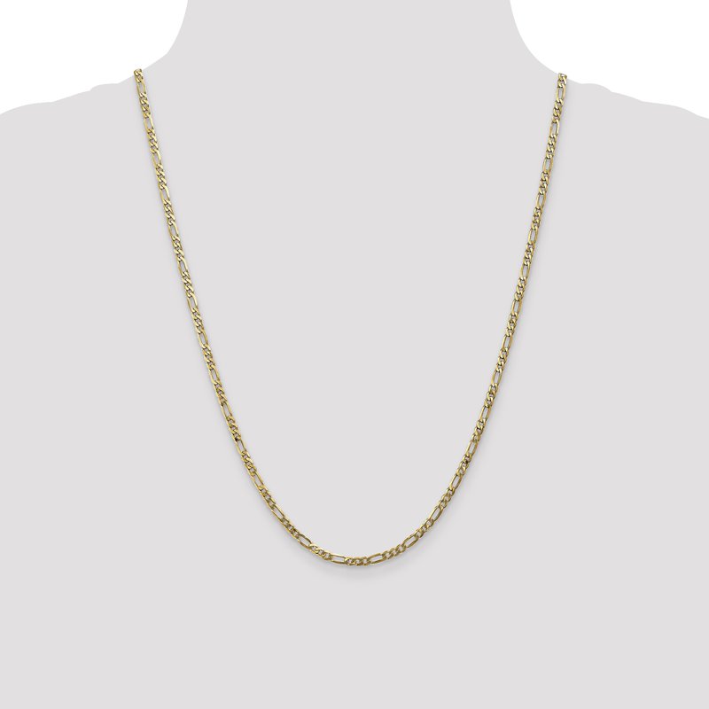 14K 3mm Flat Figaro Chain