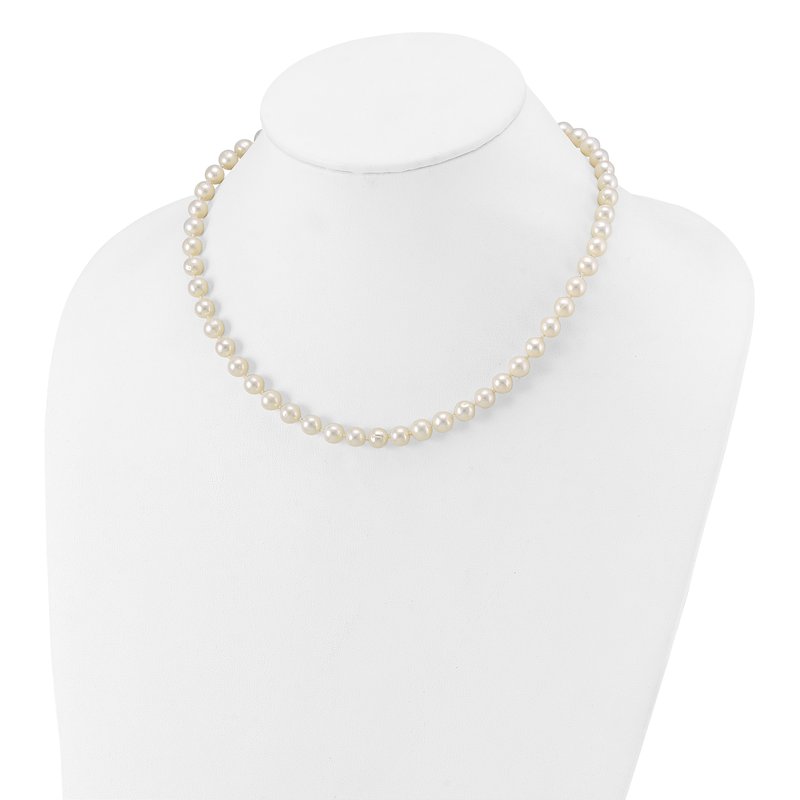 14k 6-7mm White Near-Round Freshwater Cultured Pearl 16 inch Necklace