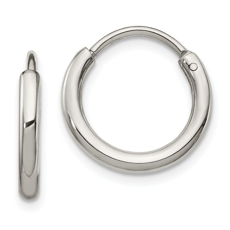 Stainless Steel Polished 2mm Endless Hoop Earrings